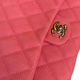 Chanel Coral Pink Matte Quilted Caviar Flap Shoulder Bag 2012