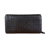 Bottega Veneta Vintage Brown Intrecciato Long Wallet