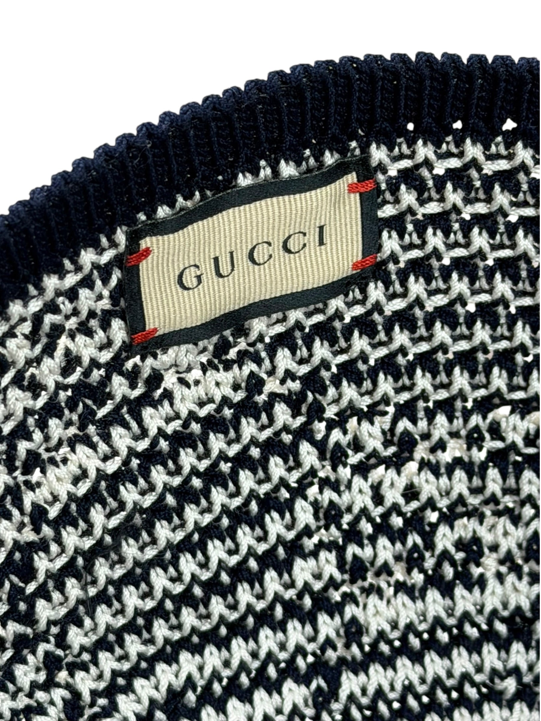 Gucci Navy GG Crochet Cotton Baseball Hat