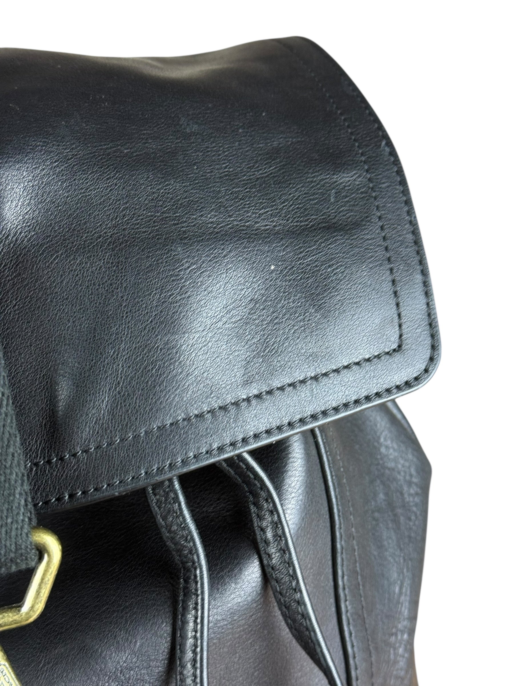 Coach black Leather Backpack