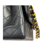 Chanel Vintage Black Quilted Leather Double Flap Bag 1995
