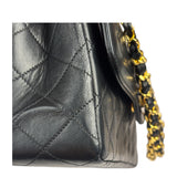 Chanel Vintage Black Quilted Leather Double Flap Bag 1995