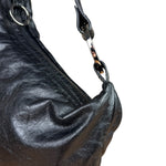 Fendi Vintage Black Leather Oyster Hobo Bag
