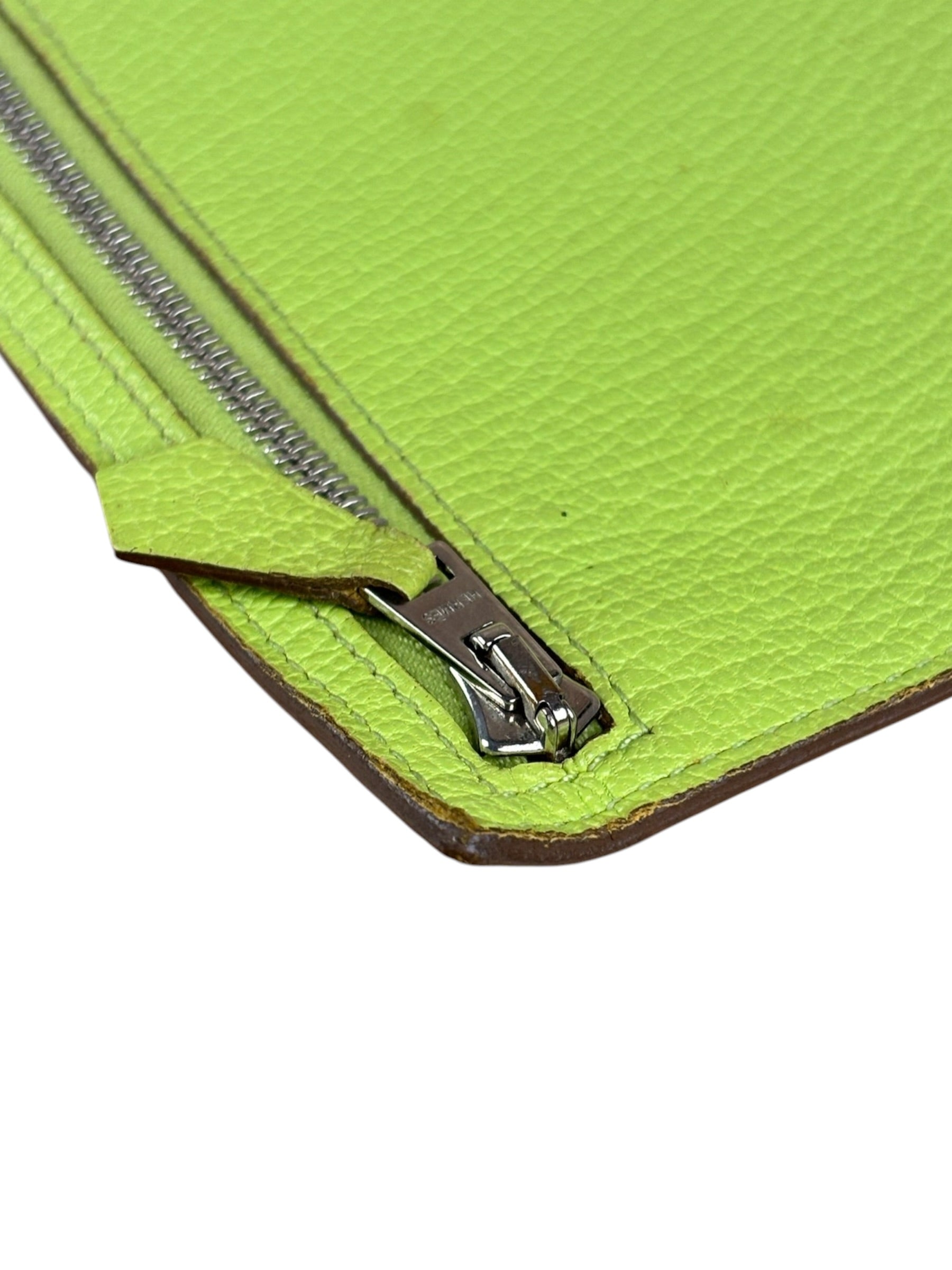 Hermes Lime Zippy Pouch
