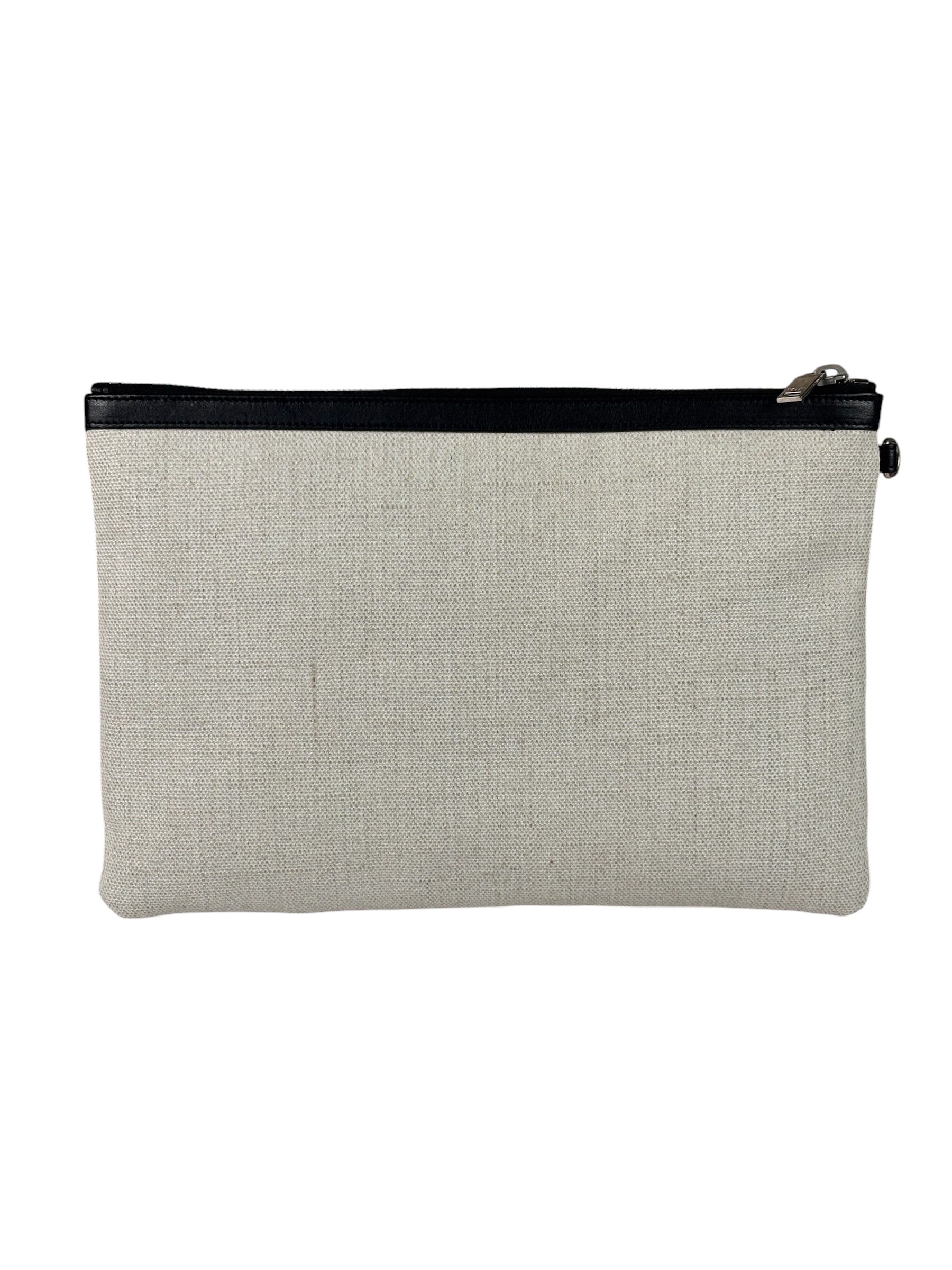 Yves Saint Laurent Off-White Rive Gauche Zipped Pouch