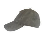 Telfar Grey Leather Logo Embossed Hat