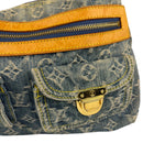Louis Vuitton Vintage Denim Leather Trim Monogram Baggy Hobo Bag PM