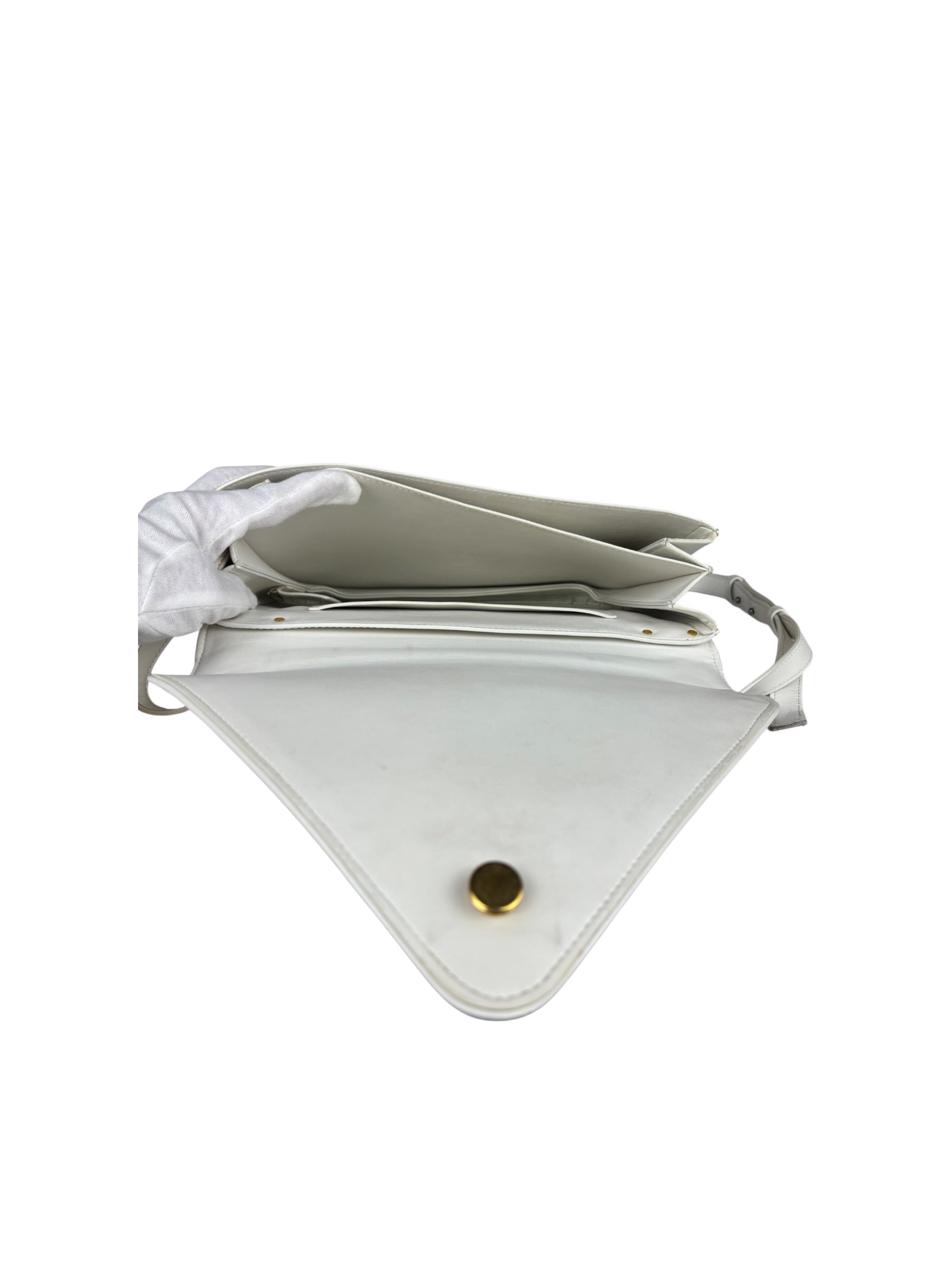 Bottega Veneta White Leather Mount Shoulder Bag