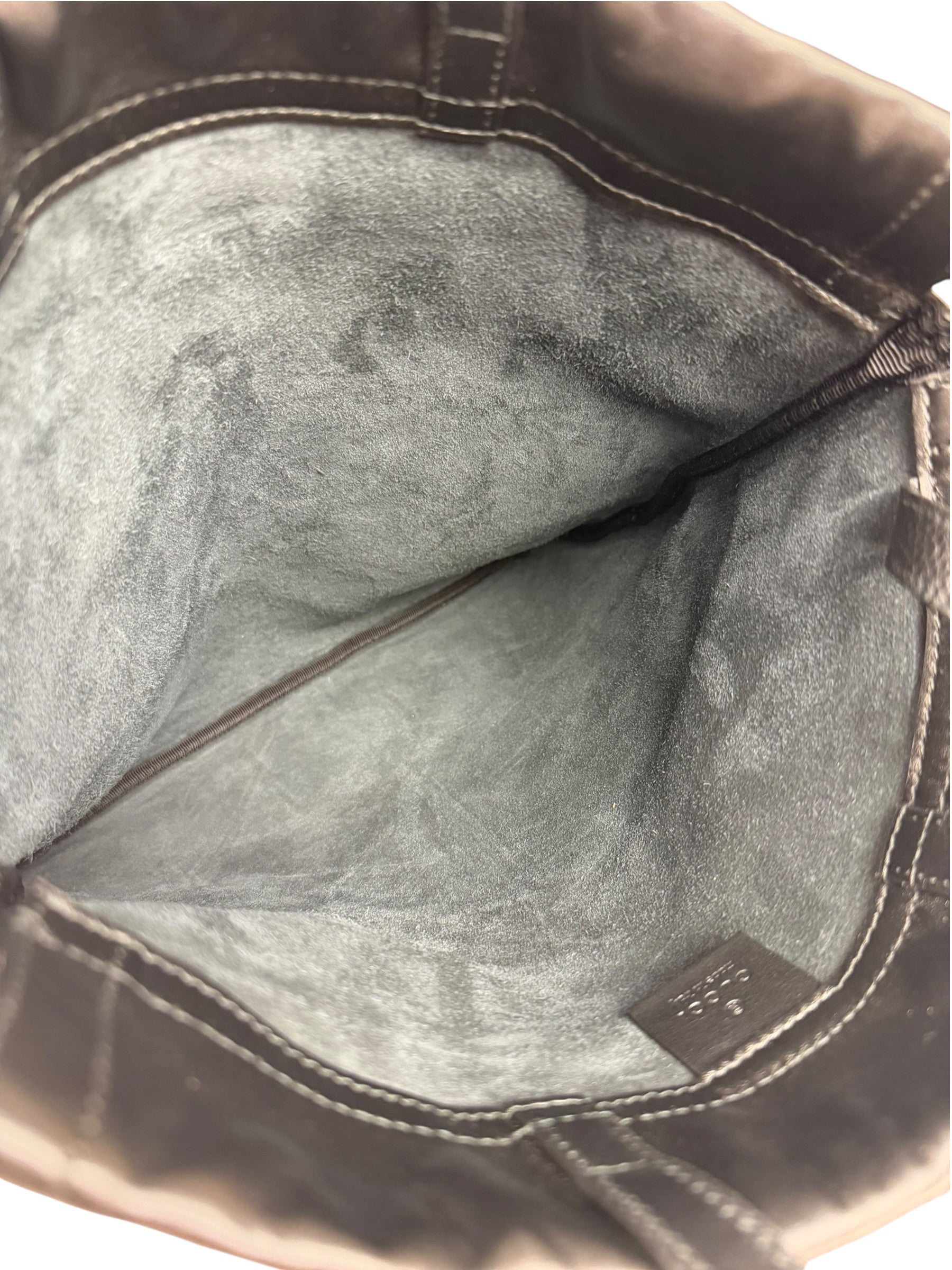Gucci Black Leather Drawstring Backpack