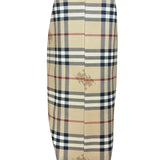 Burberry Vintage Brown Leather  Haymarket Canvas House Check Tote Bag