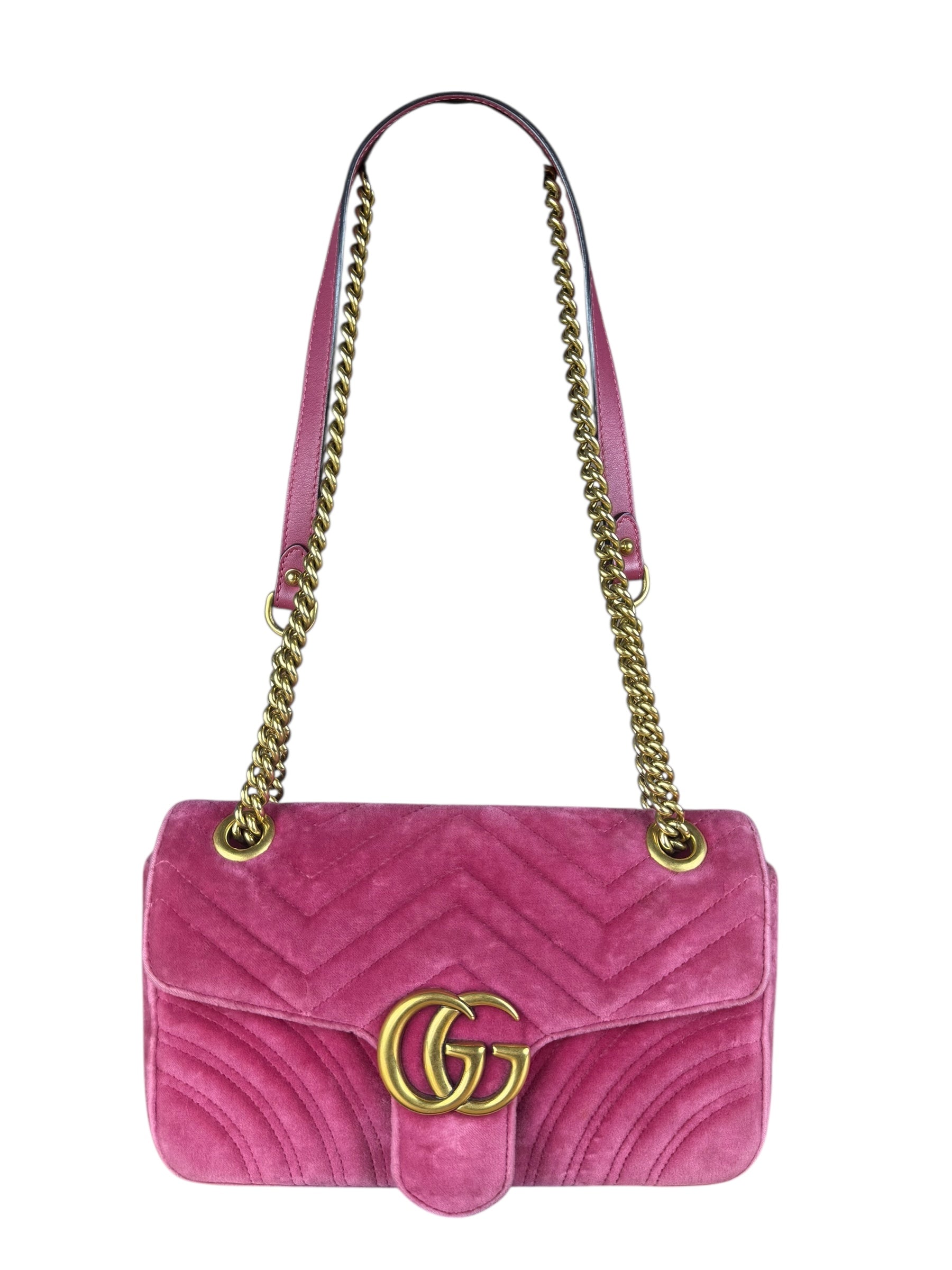 Gucci GG Marmont Pink Velour Chain Bag