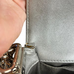 Chanel CC Silver Lambskin Quilted Boy Bag Red Stingray 2012