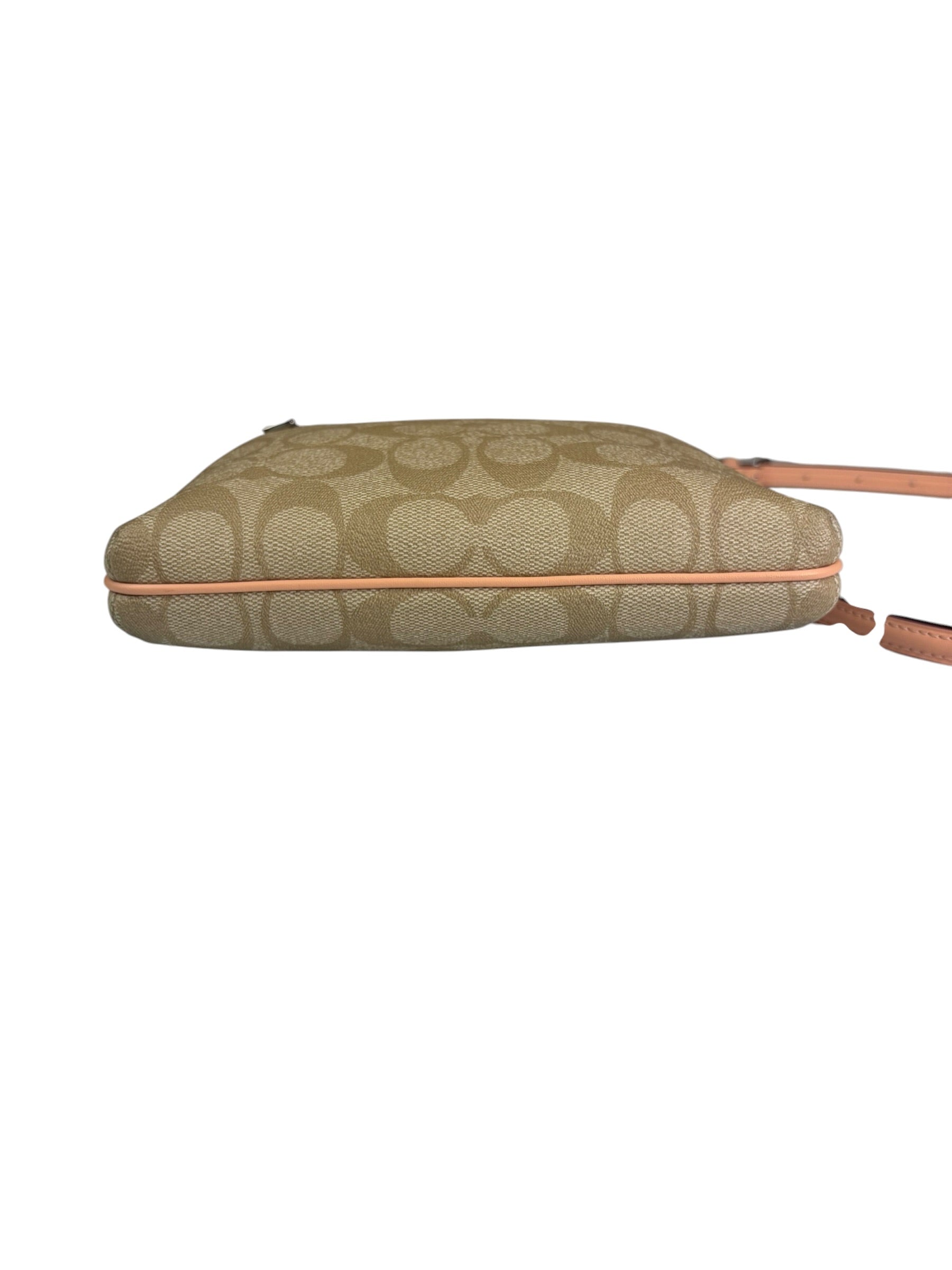 Coach Beige Leather Canvas Rowan File Crossbody Bag