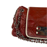 Chanel Burgundy East West Accordion Flap Bag