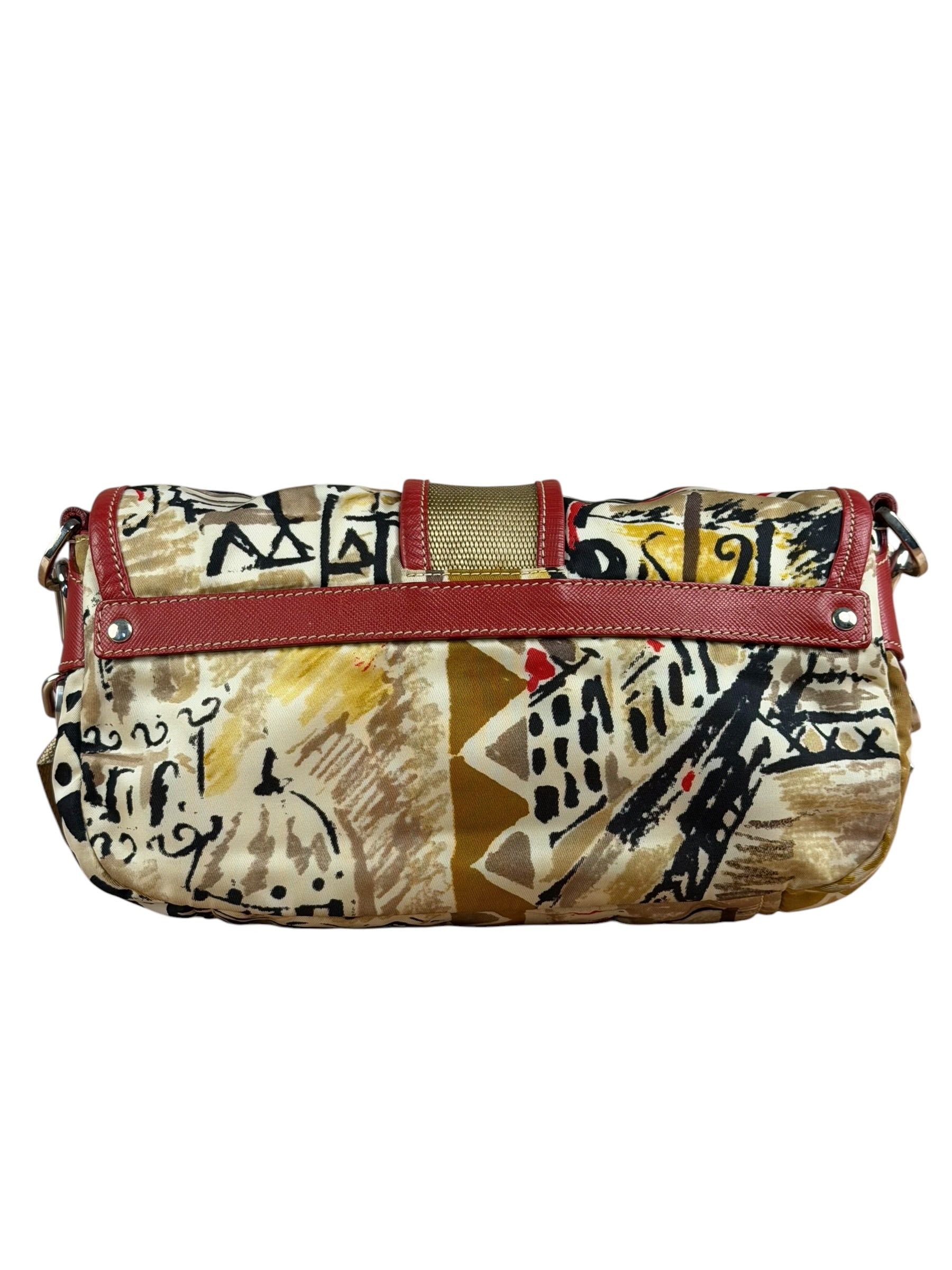 Prada Multicolor Nylon Leather Trim Shoulder Bag
