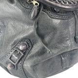 Balenciaga Grey Lambskin Giant Brogues Pompom Two-Way Bag