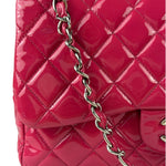 Chanel Hot Pink Large Patent Leather Double Flap Shoulder Bag 2014