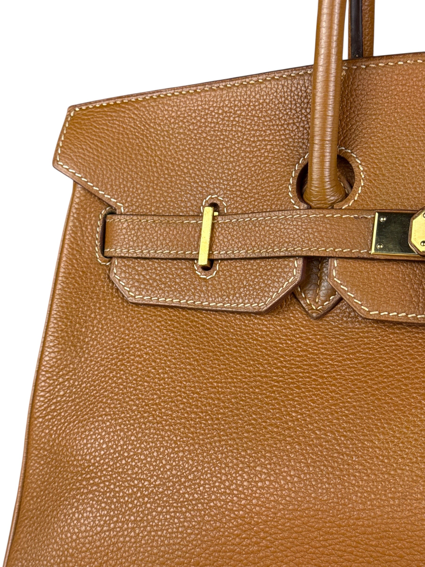 Hermes Birkin 35 Gold Brown Togo Leather Handbag 2001