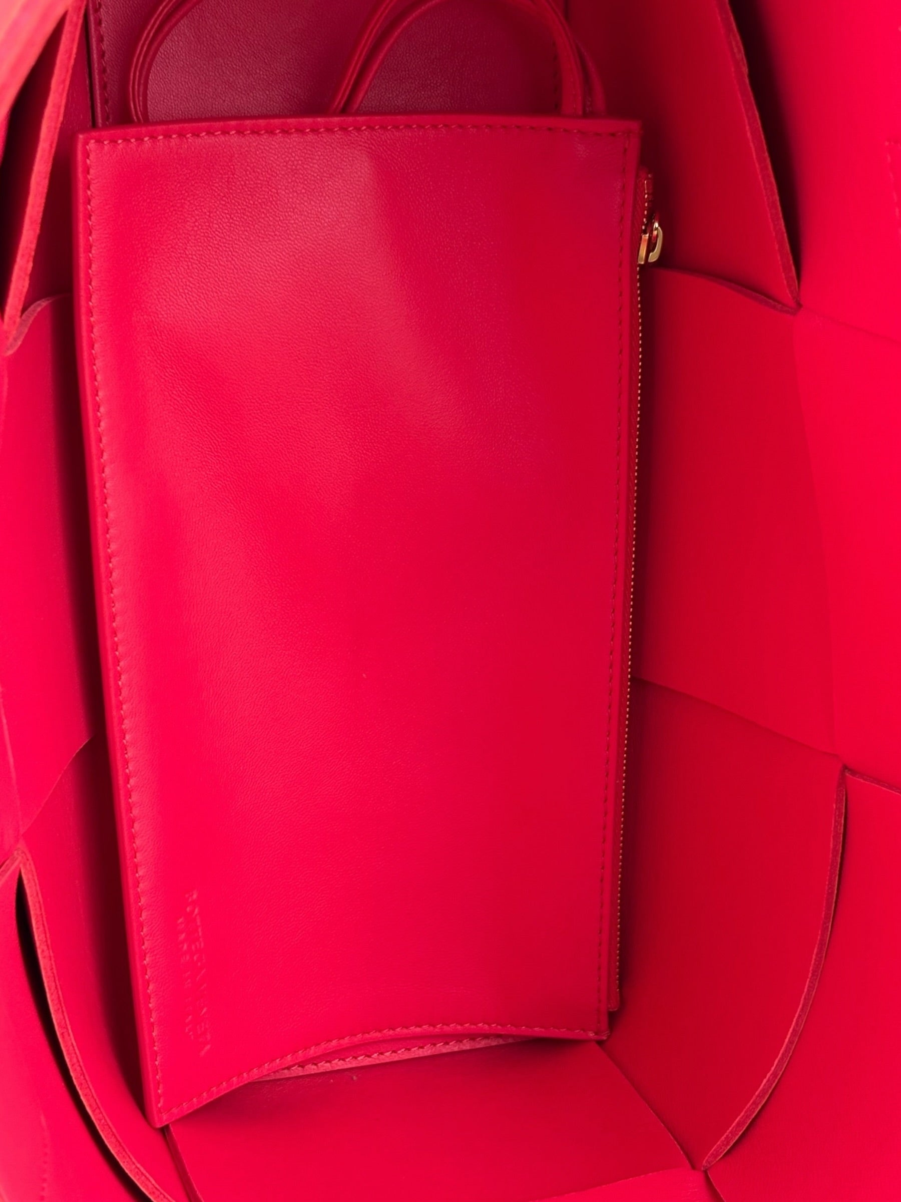 Bottega Veneta Red Leather Arco Tote Bag