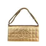 Chanel Gold Leather East West Shoulder Bag 2001