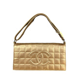 Chanel Gold Leather East West Shoulder Bag 2001