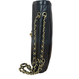 Chanel Black Quilted Two-Toned CC Double Flap Bag 90s