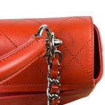 Chanel Red Quilted Calfskin Small Ring My Flap Crossbody Bag 2017