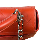 Chanel Red Quilted Calfskin Small Ring My Flap Crossbody Bag 2017