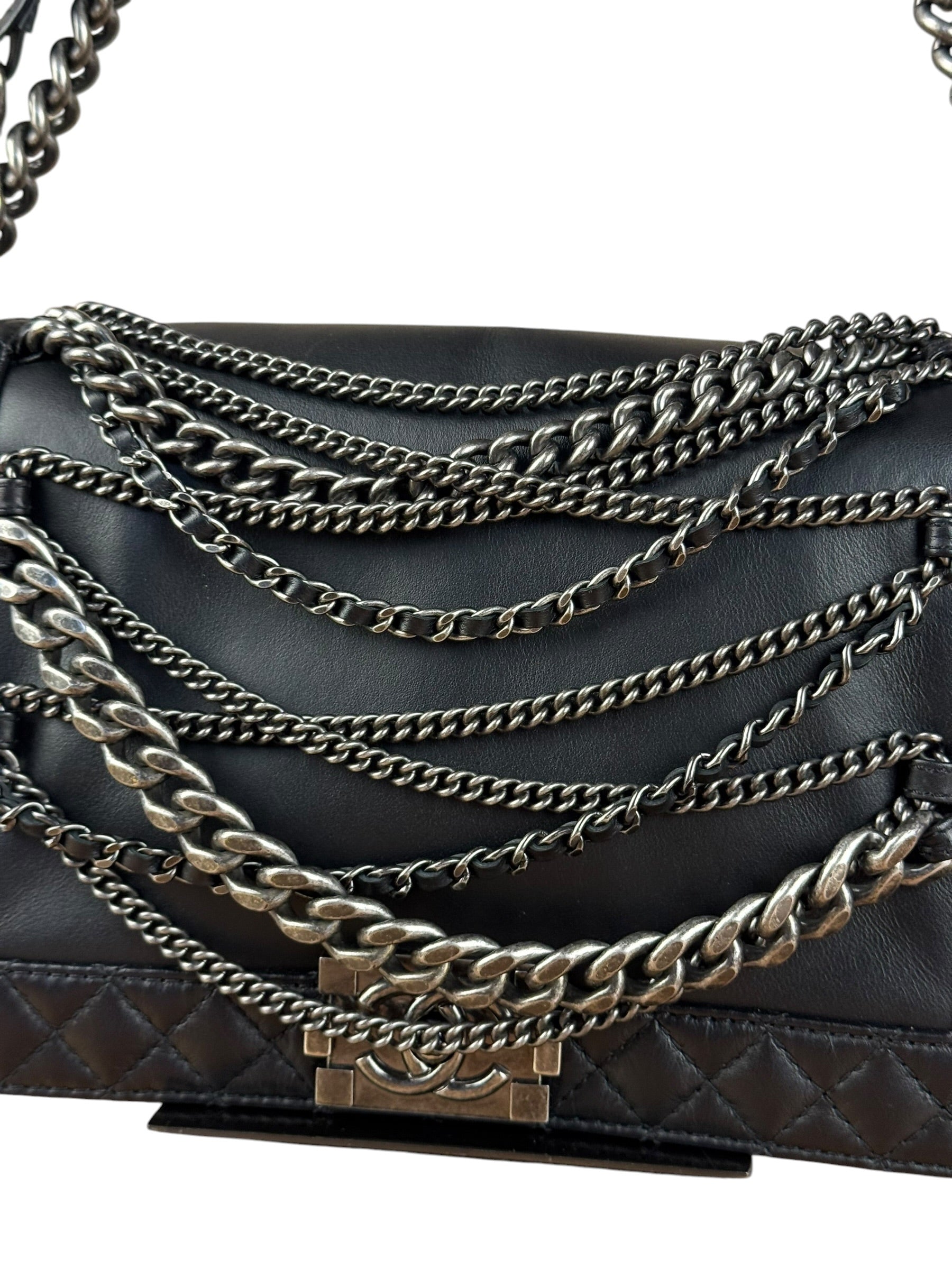 Chanel Black Enchained Boy Bag 2013