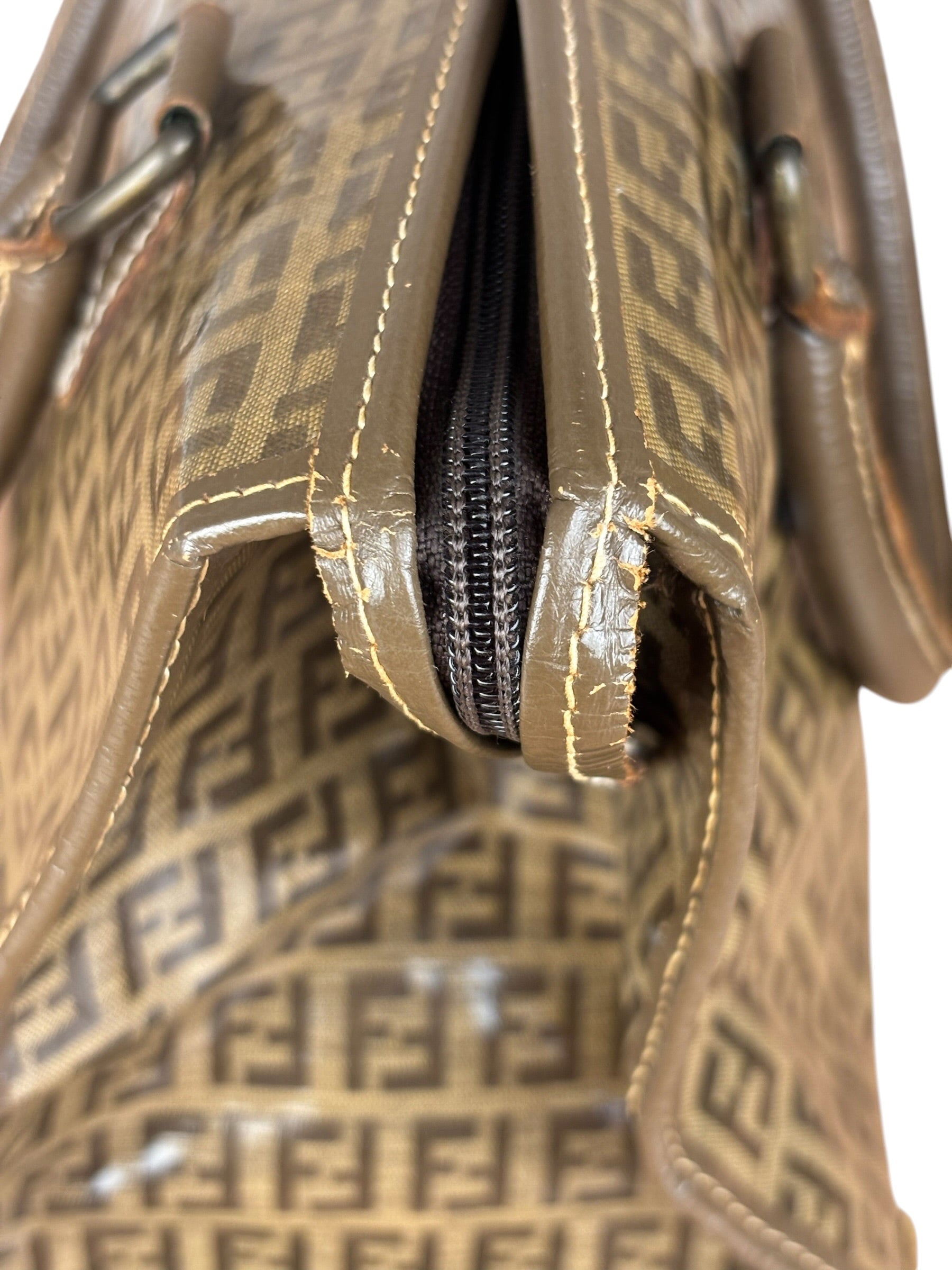 Fendi Brown PVC FF Zucchino Tote Bag