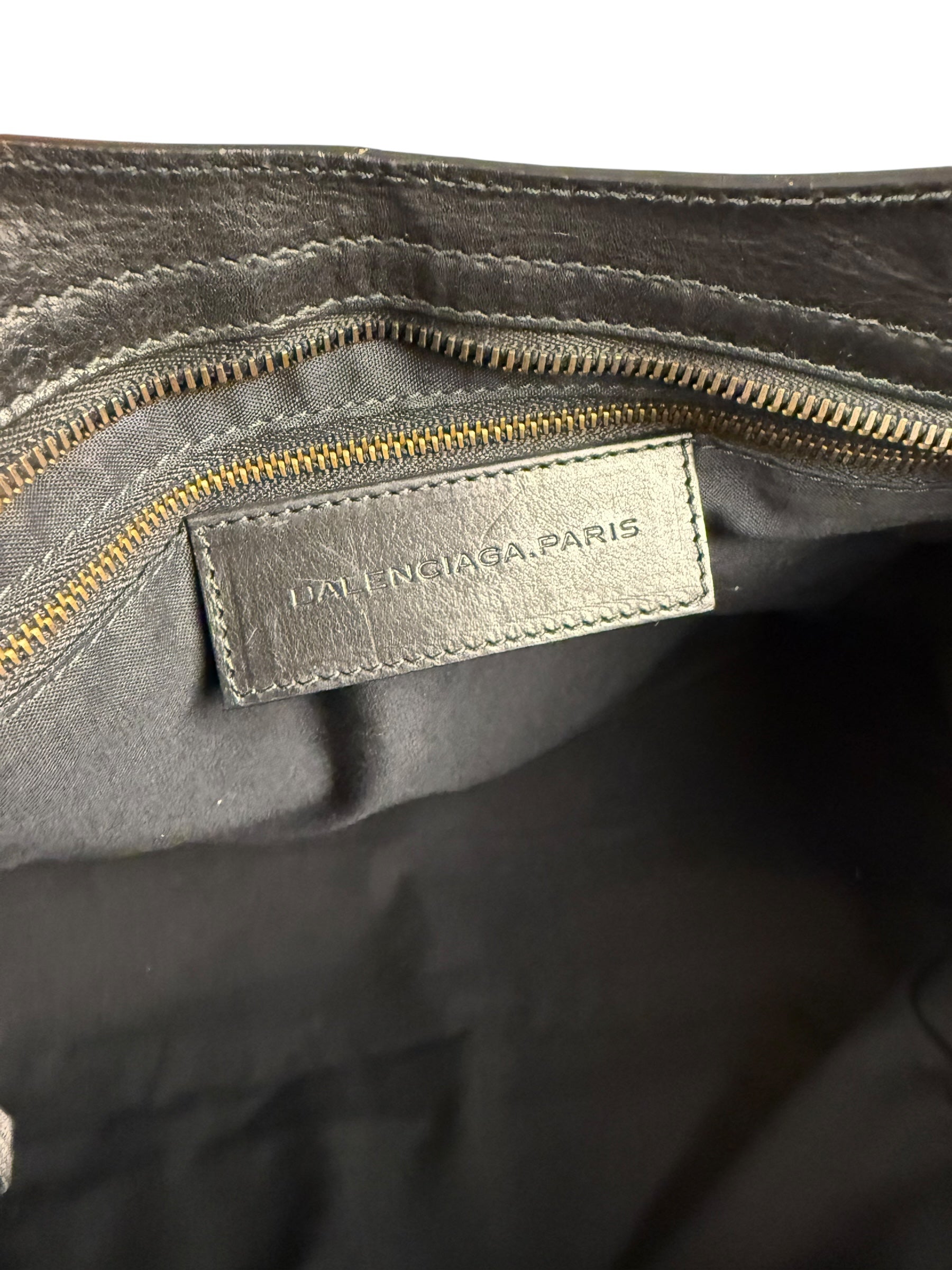 Balenciaga City Bag Canvas Leather Black Beige