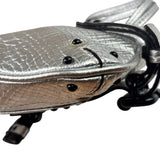 Chloe Metallic Silver Leather Paddington Pochette