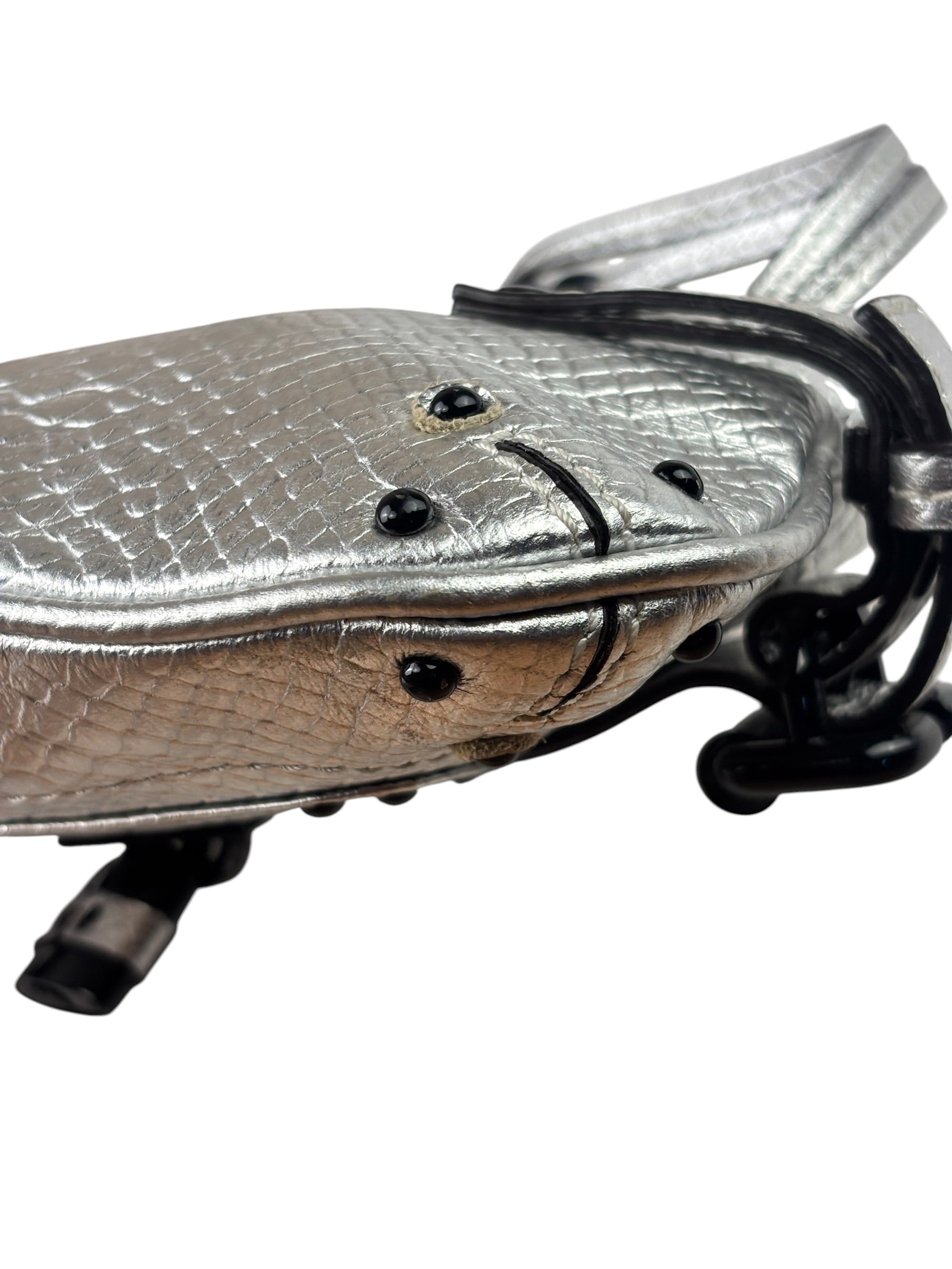 Chloe Metallic Silver Leather Paddington Pochette