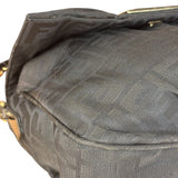 Fendi Black Zucca Canvas Monogram Mia Flap Shoulder Bag