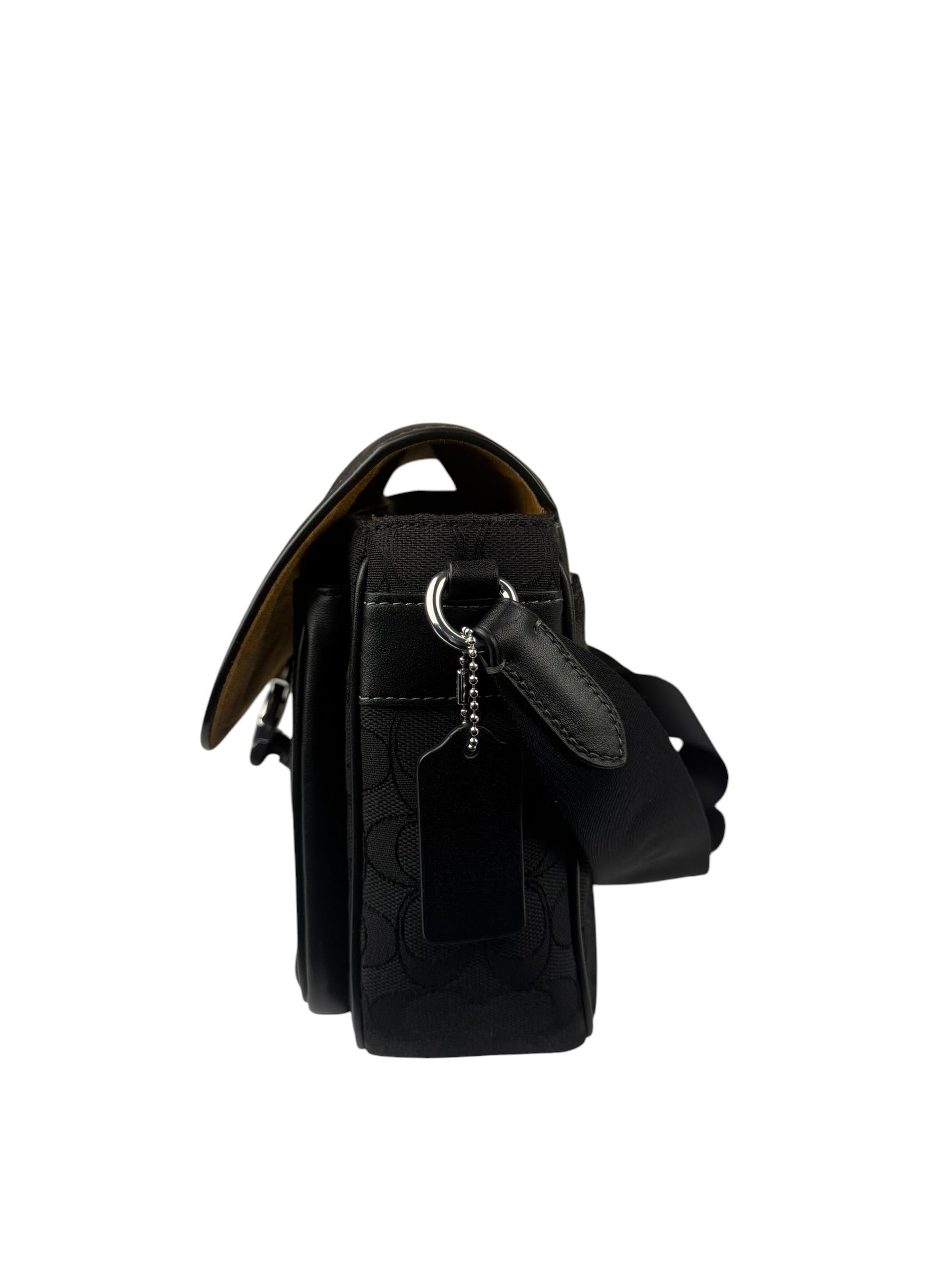 Coach Black Leather Pace Messenger Crossbody Bag