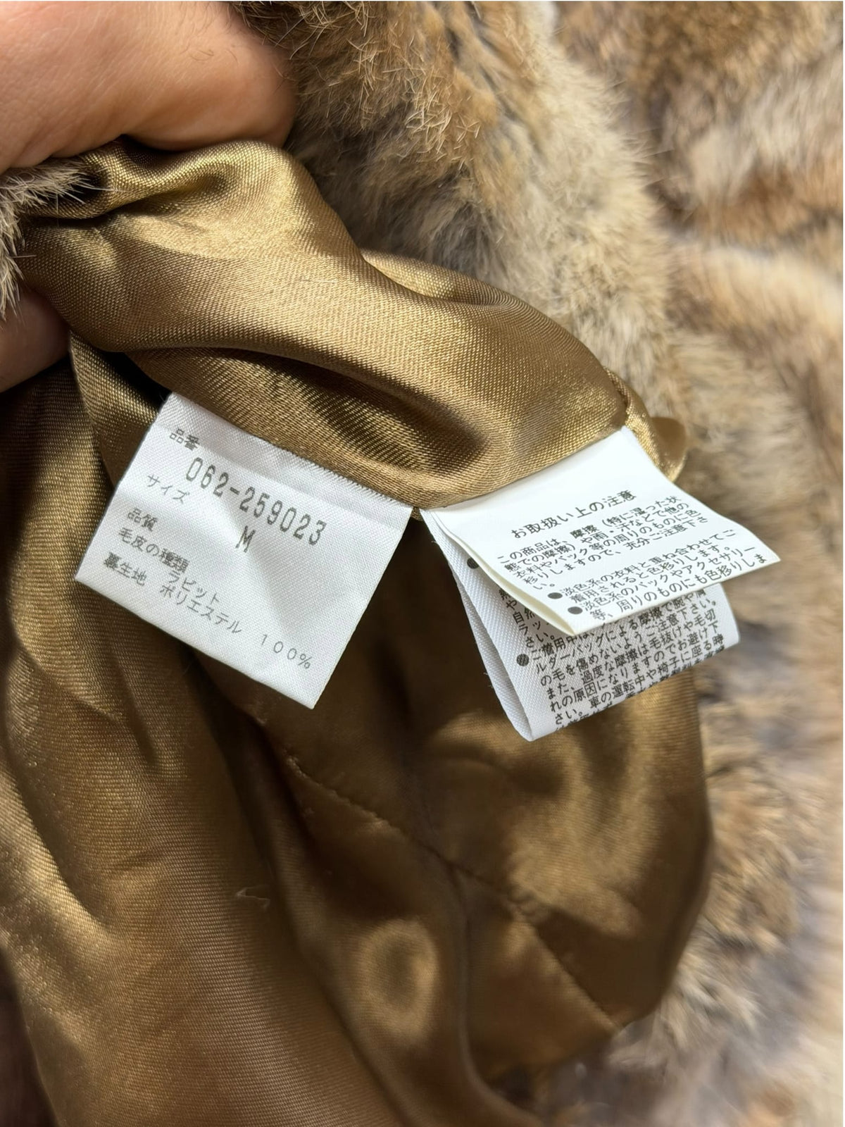 Vintage Free's Beige Brown Rabbit Fur Coat