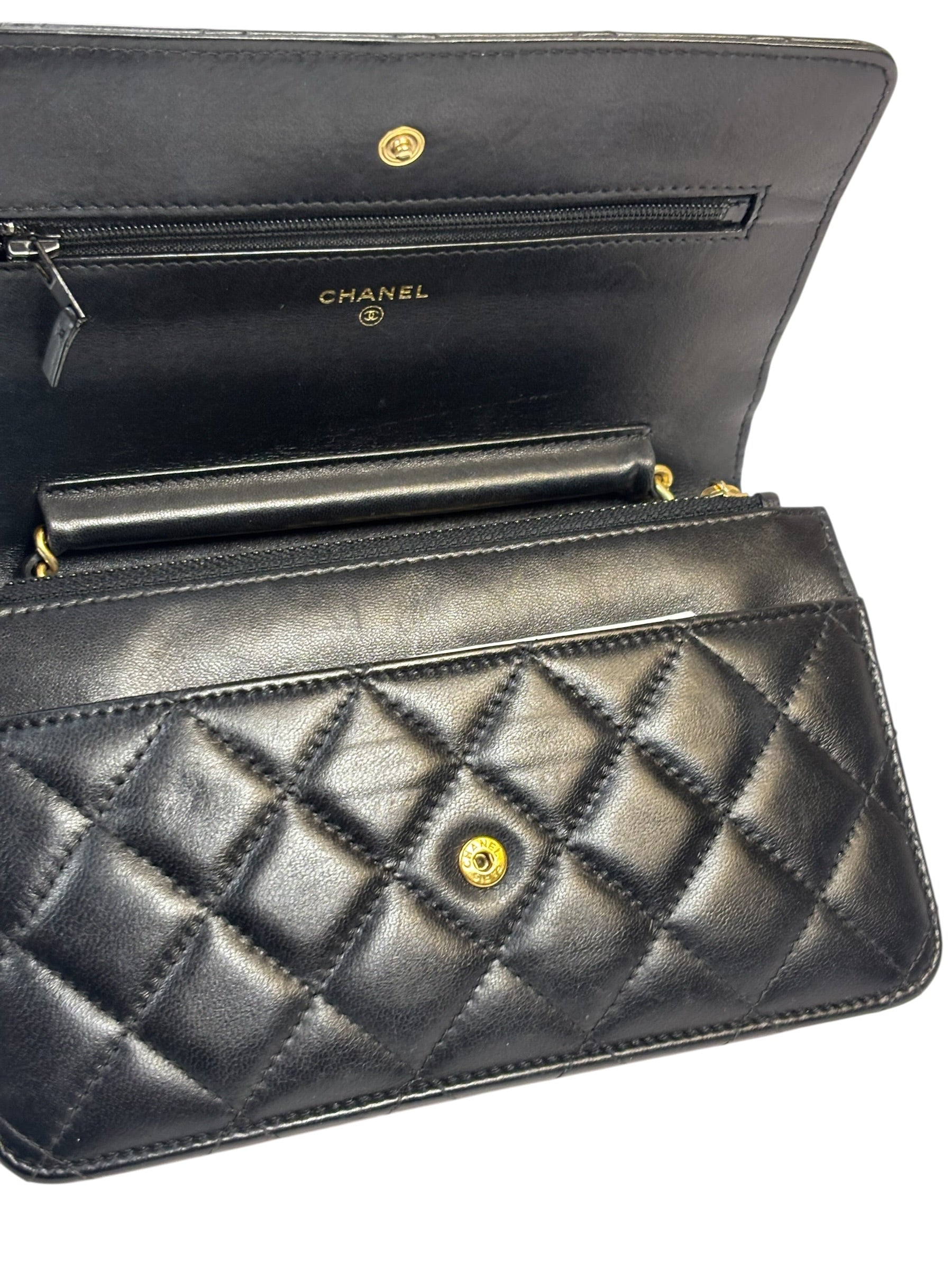 Chanel Black Quilted Wallet On Chain 2019