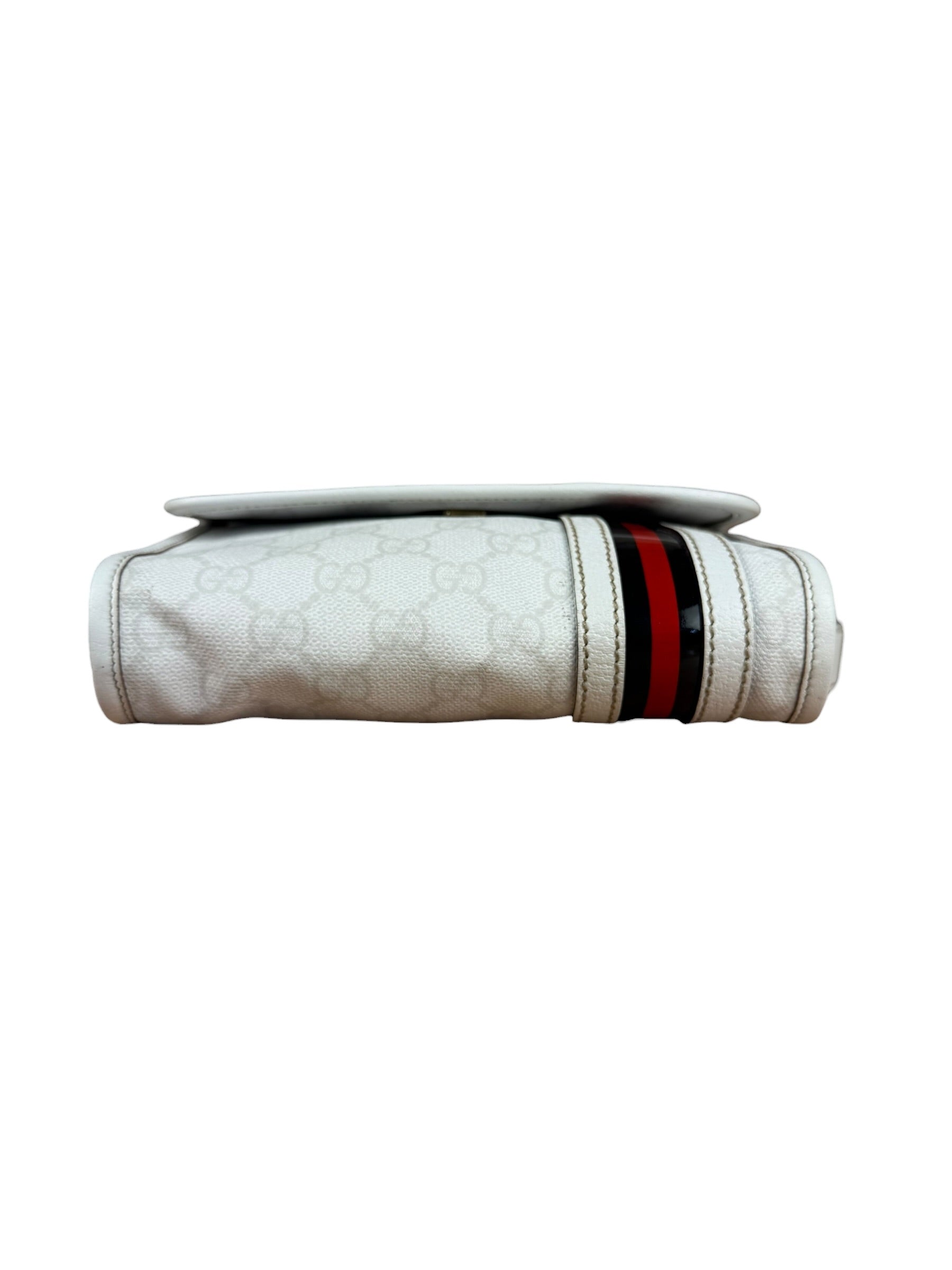 Gucci GG White Coated Canvas Sherry Line Belt Bag