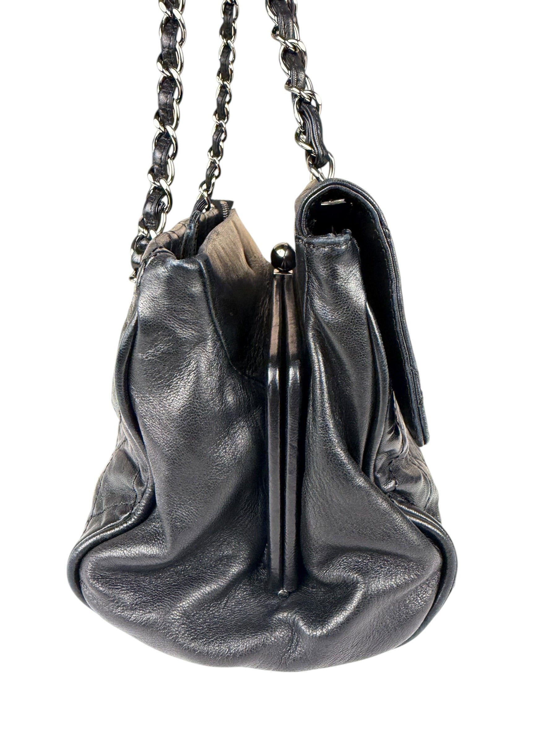 Chanel Black Calfskin Ritz Flap Bag 2007