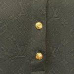 Louis Vuitton Black Monogram Boxy Collared Quarter-Button Top