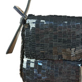 Fendi Vintage Black Sequin Baguette Shoulder Bag