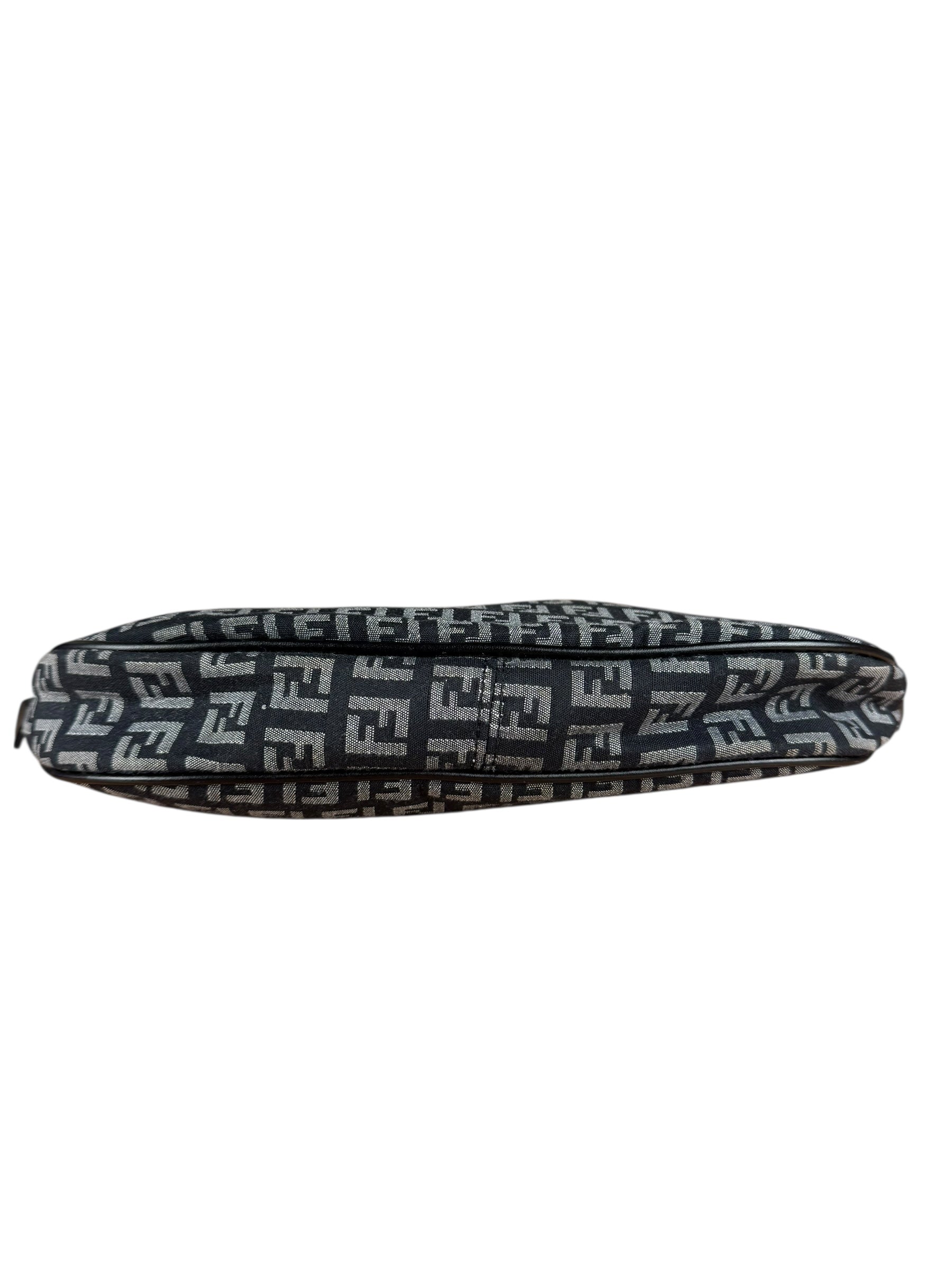 Fendi FF Black Canvas Boat Pochette