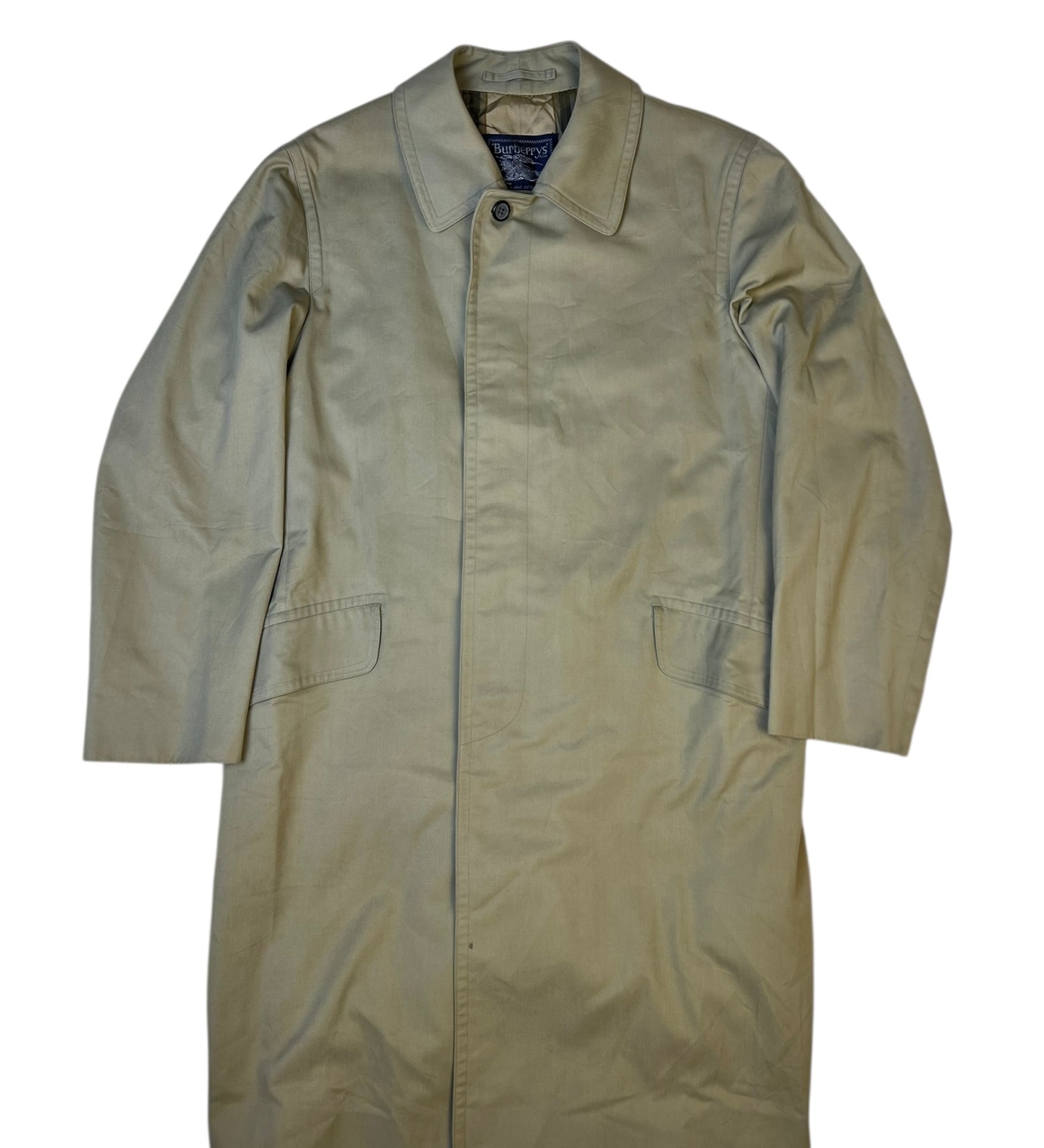 Burberry Vintage Khaki Plaid Lined Coat