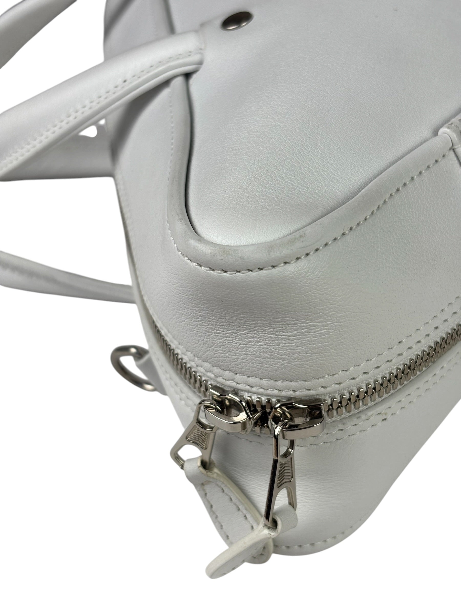Balenciaga White Leather Triangle Two-Way Bag