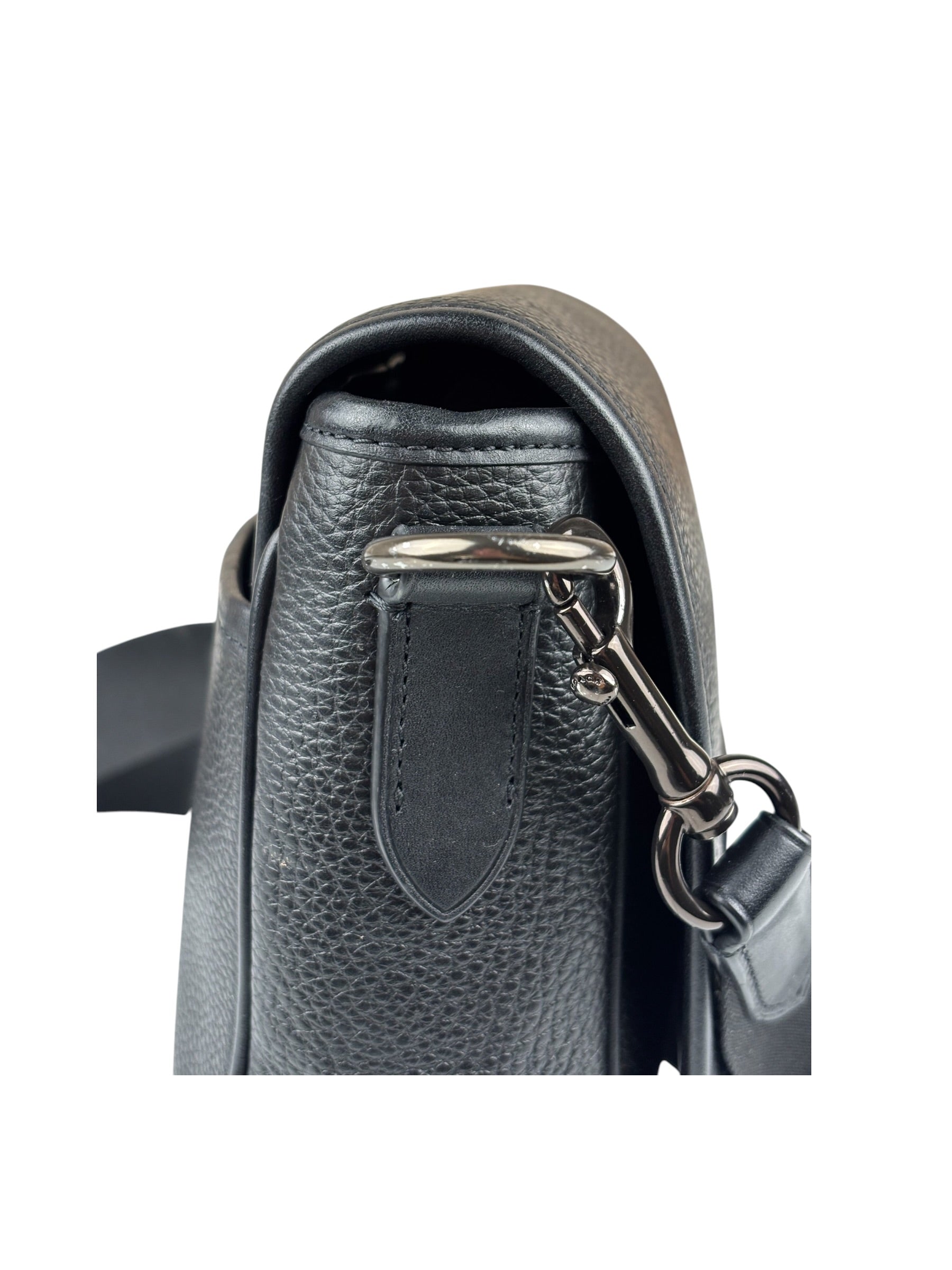Coach Black Pebbled Leather Lucas Crossbody Bag