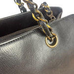 Chanel Vintage Black Calfskin Front Pocket Tote 1997