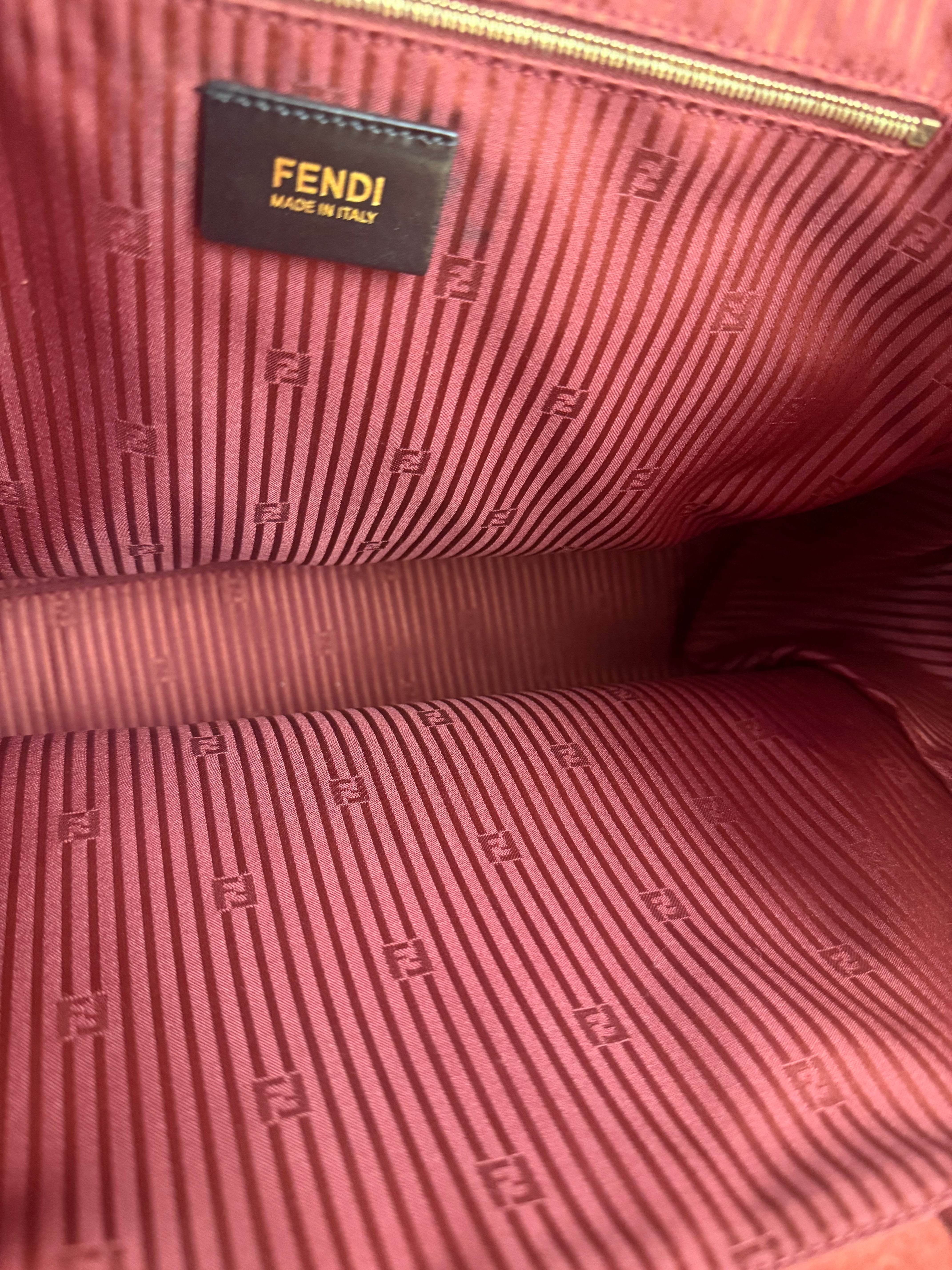 Fendi Red Leather 2Jours Handbag (Deterioration)