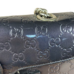 Gucci GG Purple Patent Flap Emily Chain Shoulder Bag
