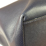 Coach Navy Crossgrain Leather City Zip Shoulder Bag