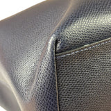 Coach Navy Crossgrain Leather City Zip Shoulder Bag